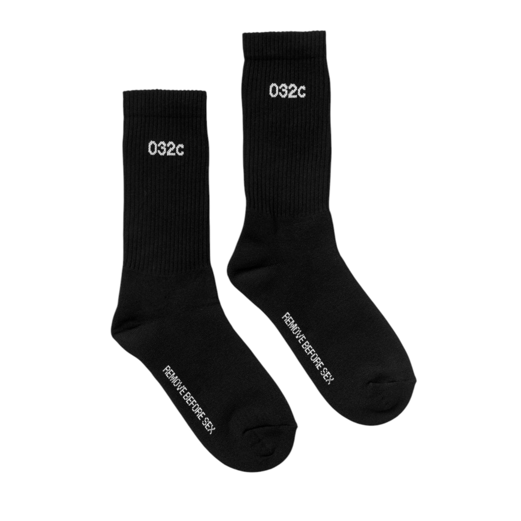 ''Remove Before Sex'' Crew Socks Black/White - 032C