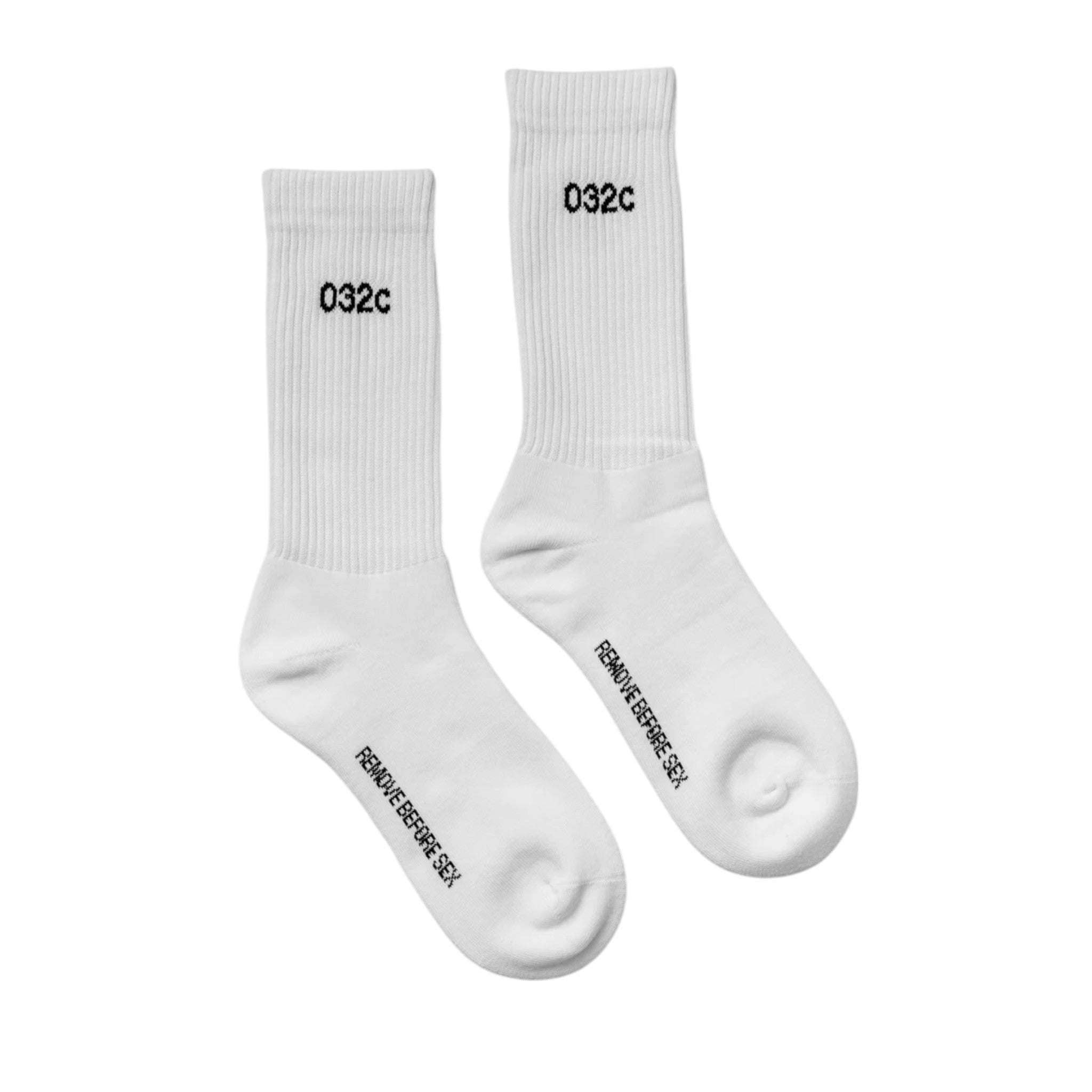 ''Remove Before Sex'' Crew Socks White/Black - 032C