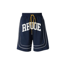 Rhude Baggy Collegiate Logo Shorts - Rhude