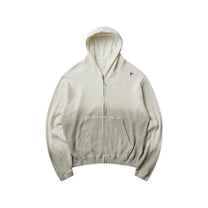 ROA Bee Sun Faded Organic Waffle Zip Up Hoodie Dirty White - ROA