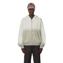 ROA Bee Sun Faded Organic Waffle Zip Up Hoodie Dirty White - ROA