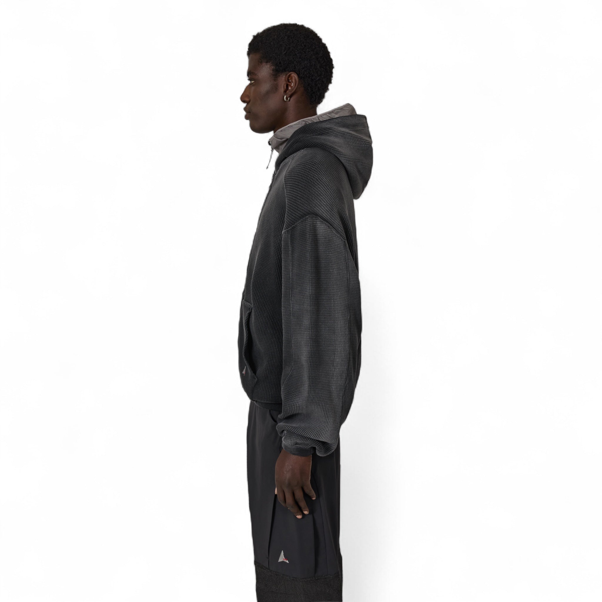 ROA Bee Sun Faded Waffle Zip Up Hoodie - ROA