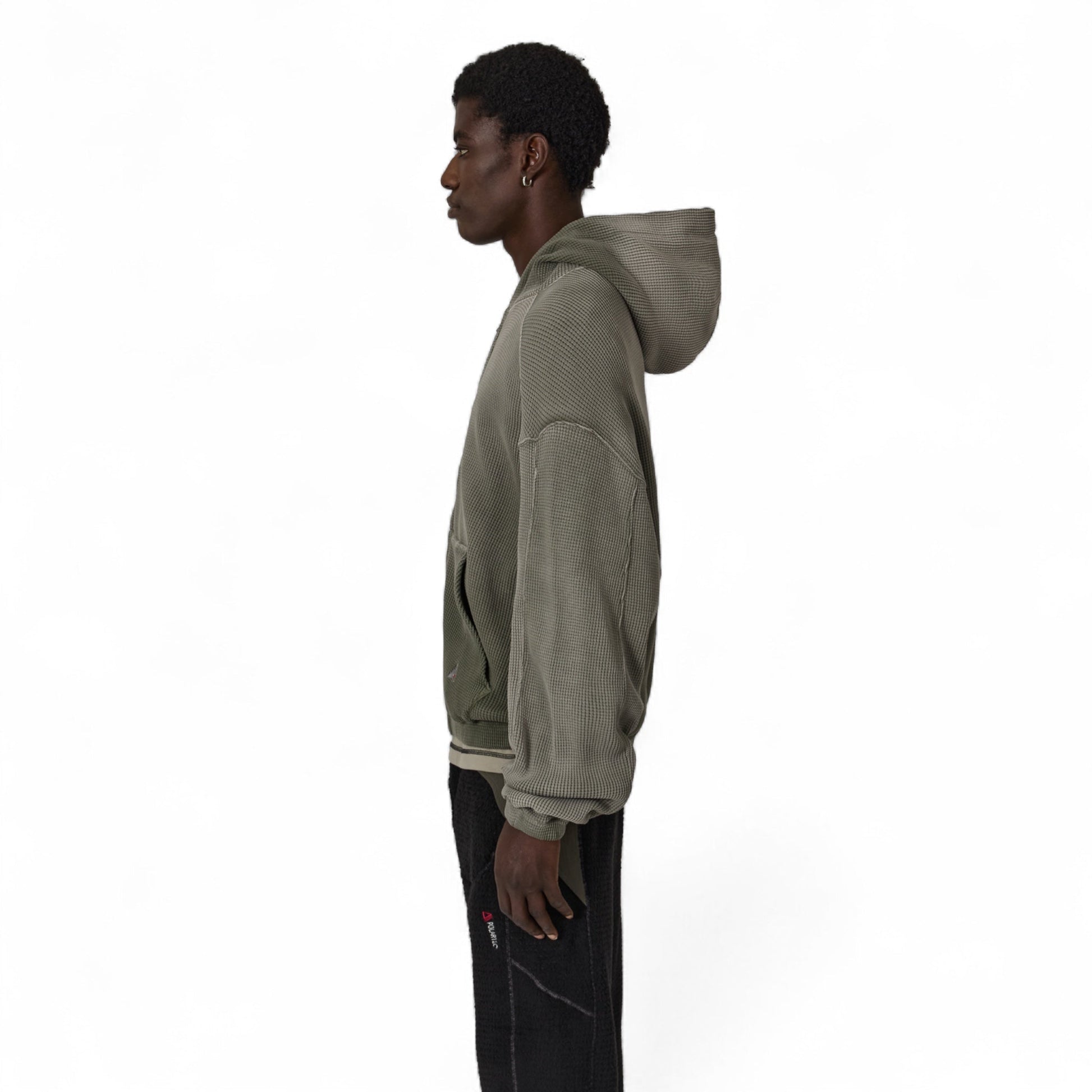 ROA Bee Sun Faded Waffle Zip Up Hoodie - ROA