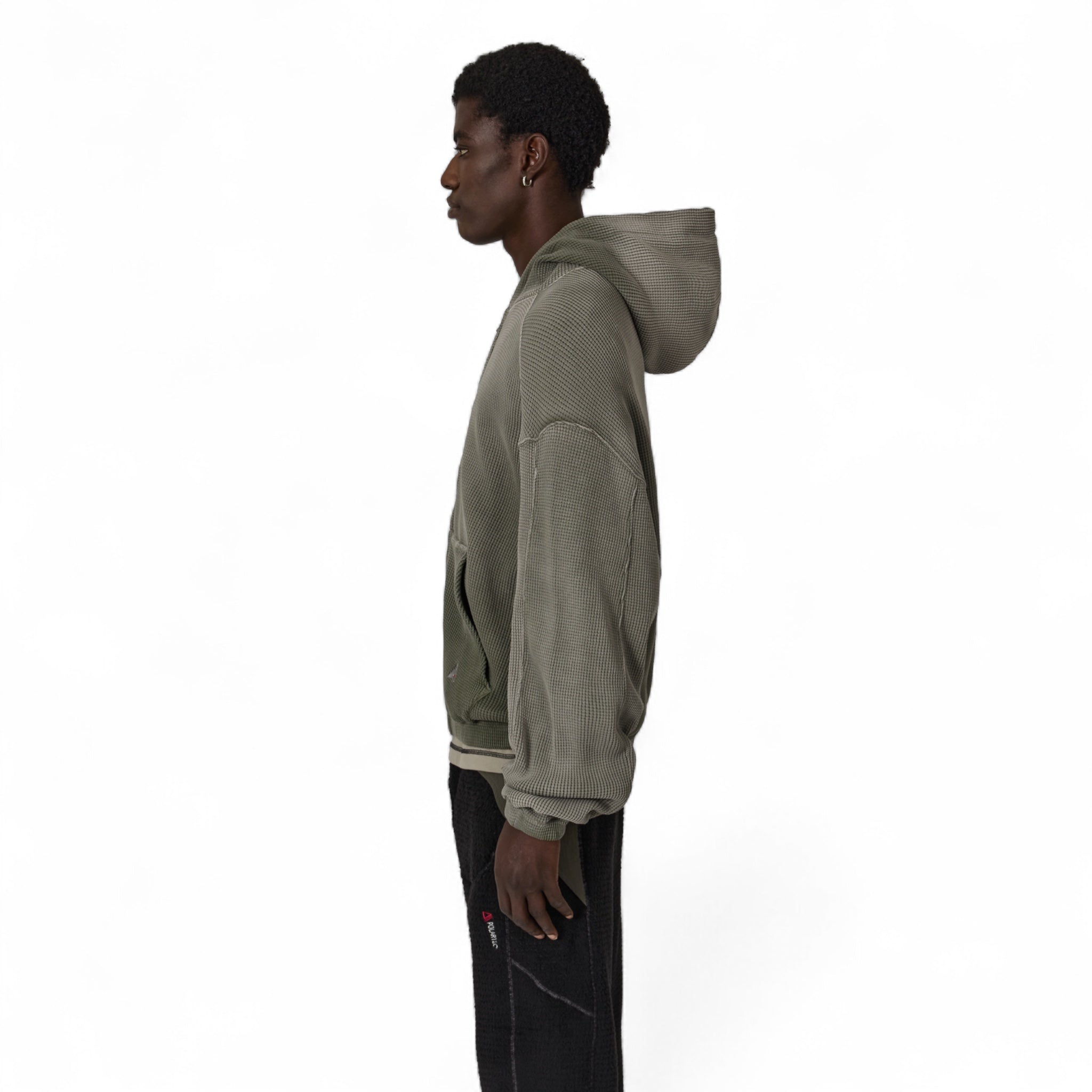 ROA Bee Sun Faded Waffle Zip Up Hoodie - ROA