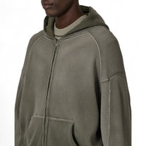 ROA Bee Sun Faded Waffle Zip Up Hoodie - ROA