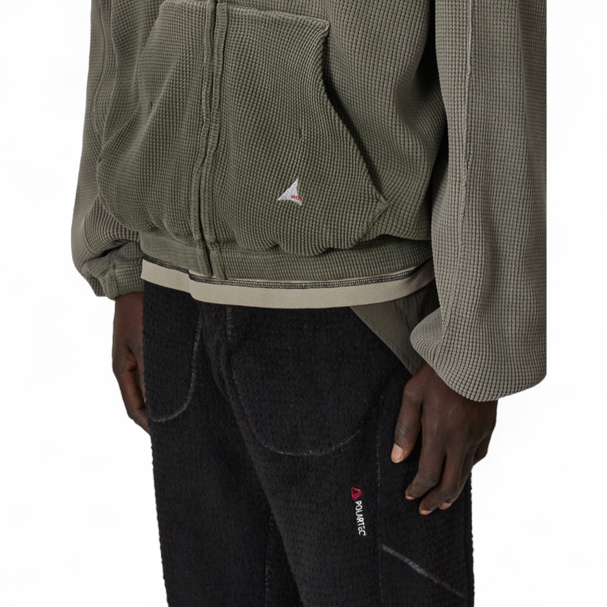 ROA Bee Sun Faded Waffle Zip Up Hoodie - ROA
