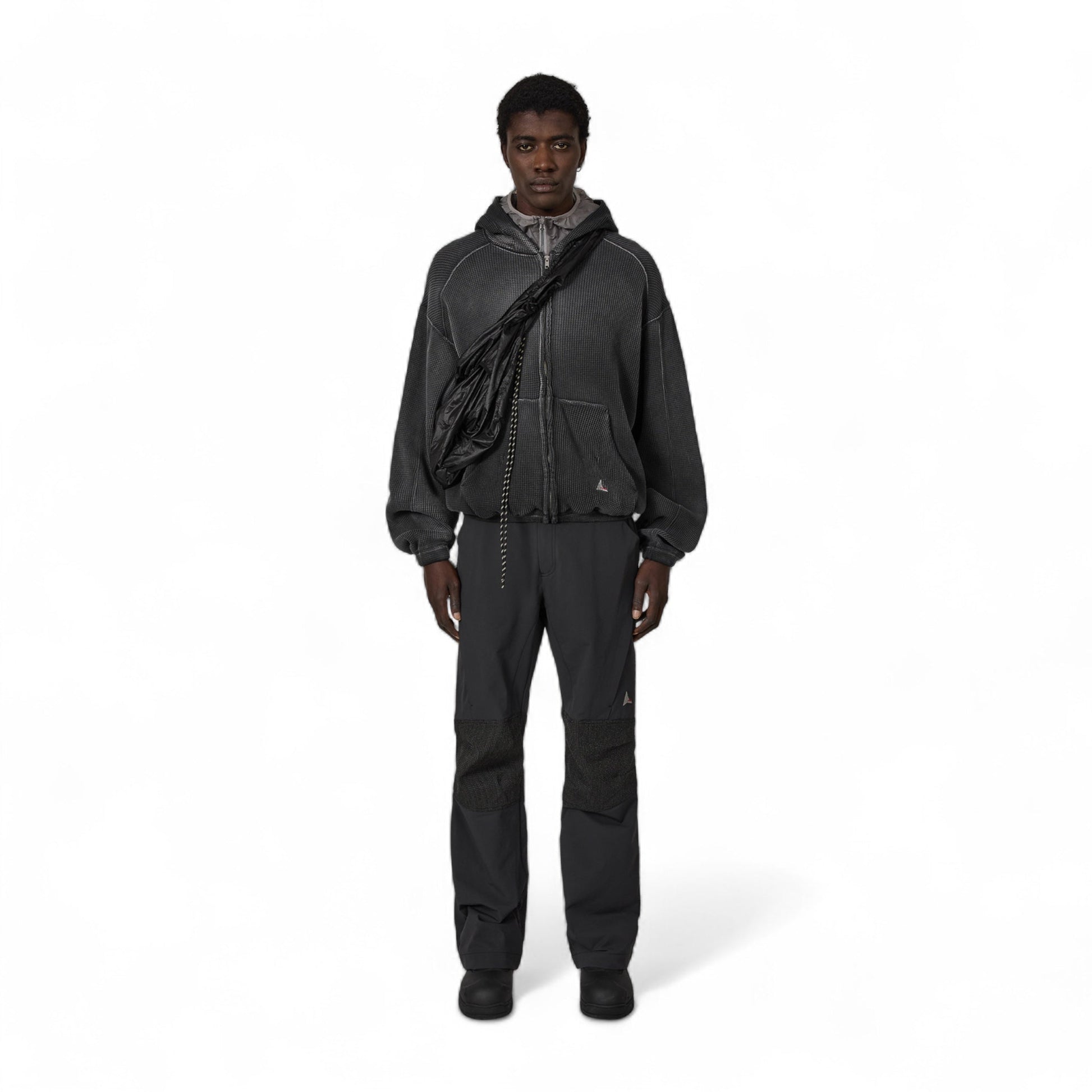 ROA Bee Sun Faded Waffle Zip Up Hoodie - ROA