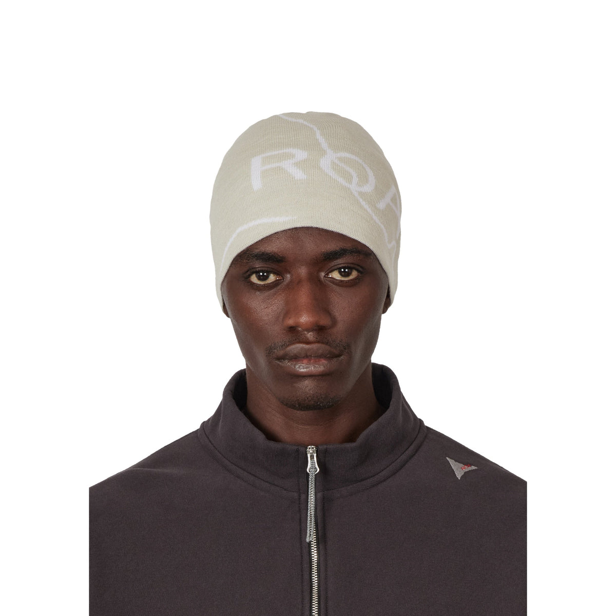 ROA Logo Wool Beanie Off White - ROA