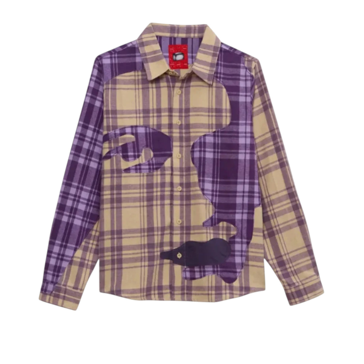 KidSuper Studios Patchwork Face Flannel - Purple